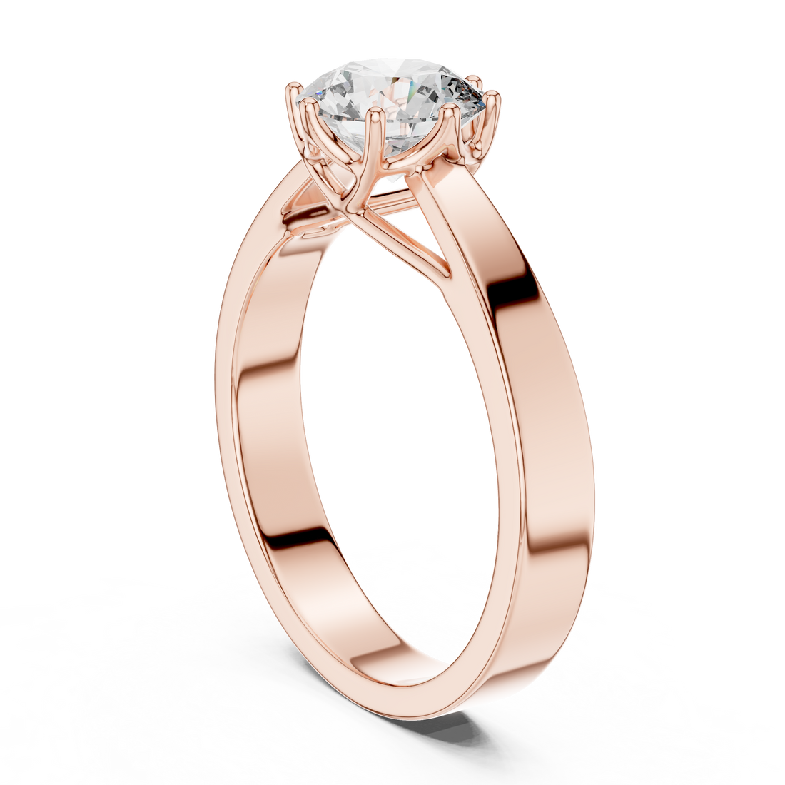 LR-0001 - Solitaire Round Ring - White Gold