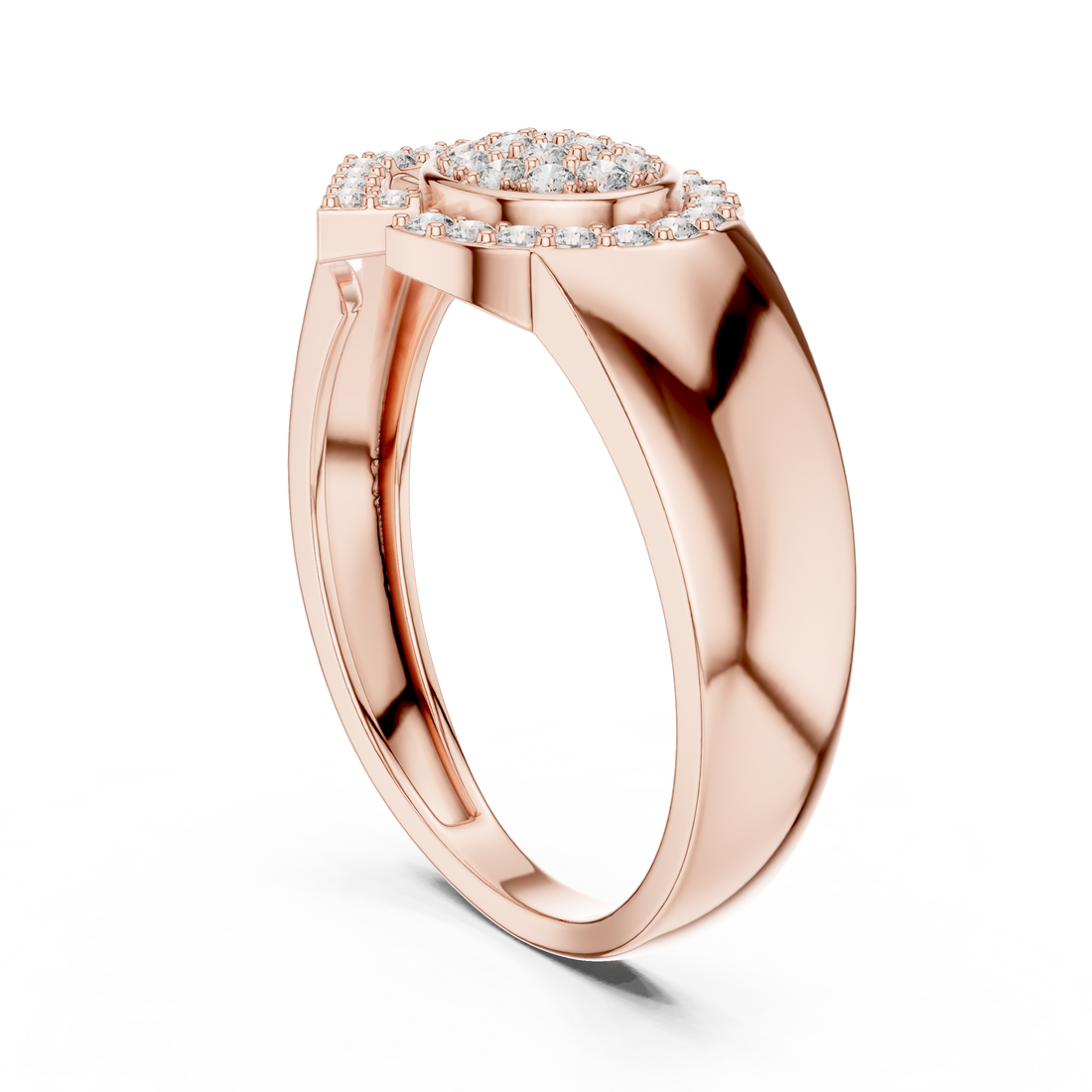 LR-01 (46) - Fashion Round Ring - White Gold