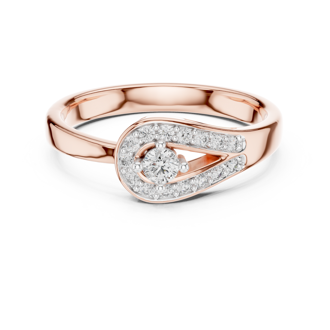 Fashion Ring - Round | 12#10004@L - Rose Gold