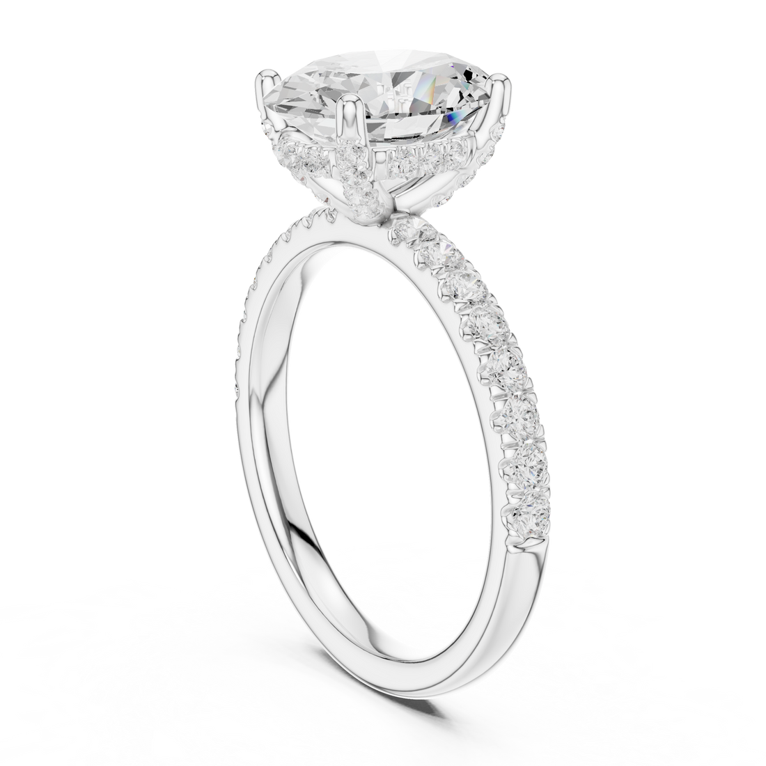 DDLR-161-OV - Solitaire Oval Ring - White Gold