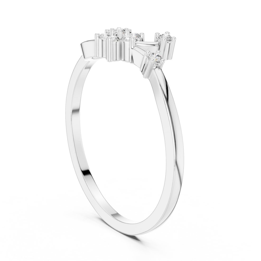 DR-6247 - Fashion Round Ring - White Gold