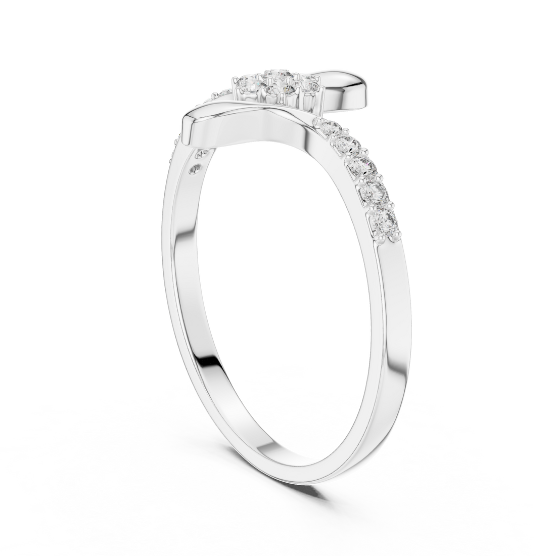 1 (181) - Bypass Round Ring - White Gold