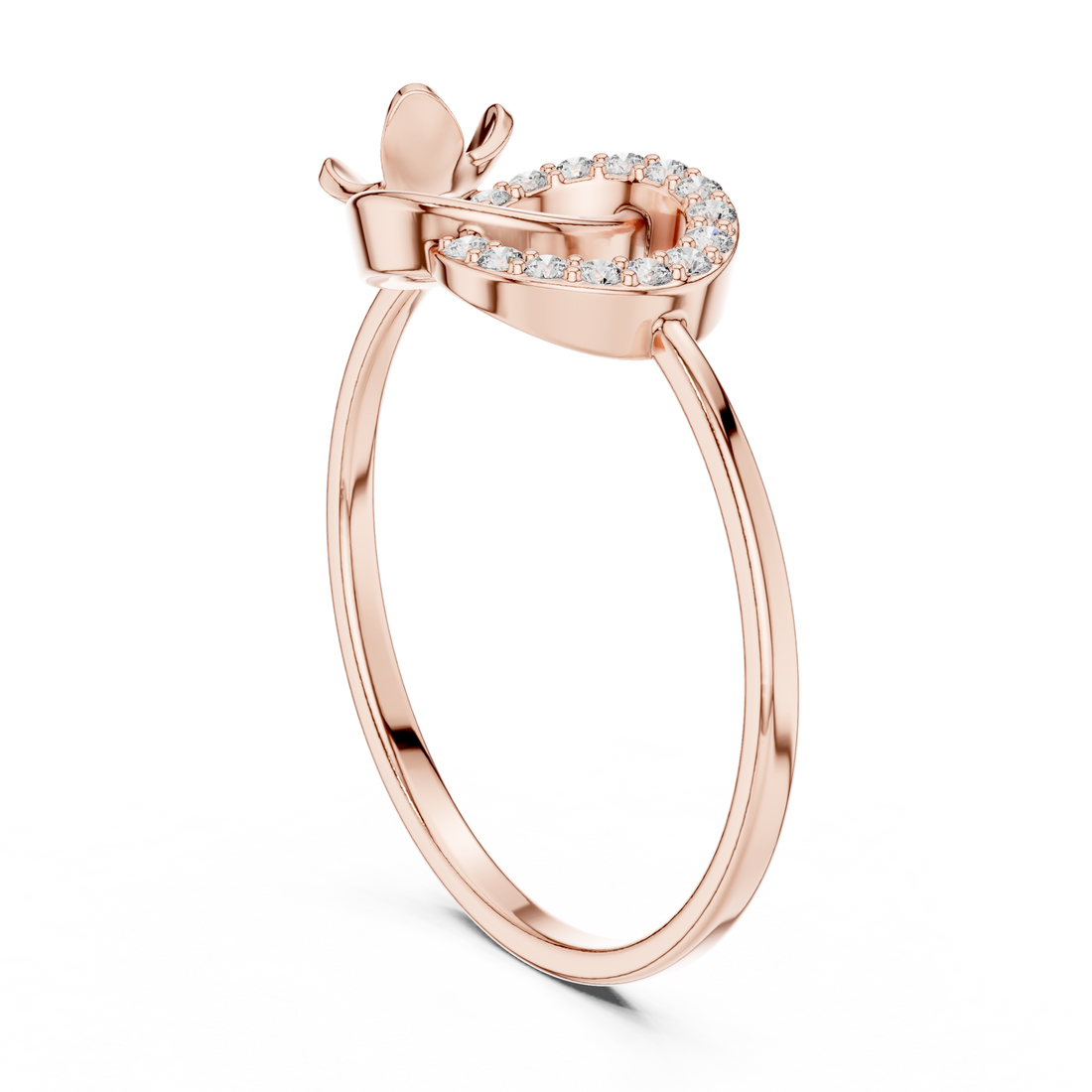 1 (224) - Fashion Round Ring - White Gold