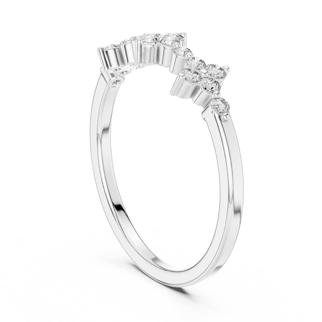 22 - Fashion Round Ring - White Gold