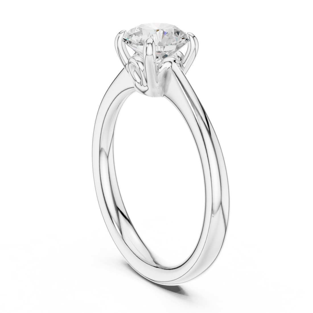DDLR-566 - Solitaire Round Ring - White Gold