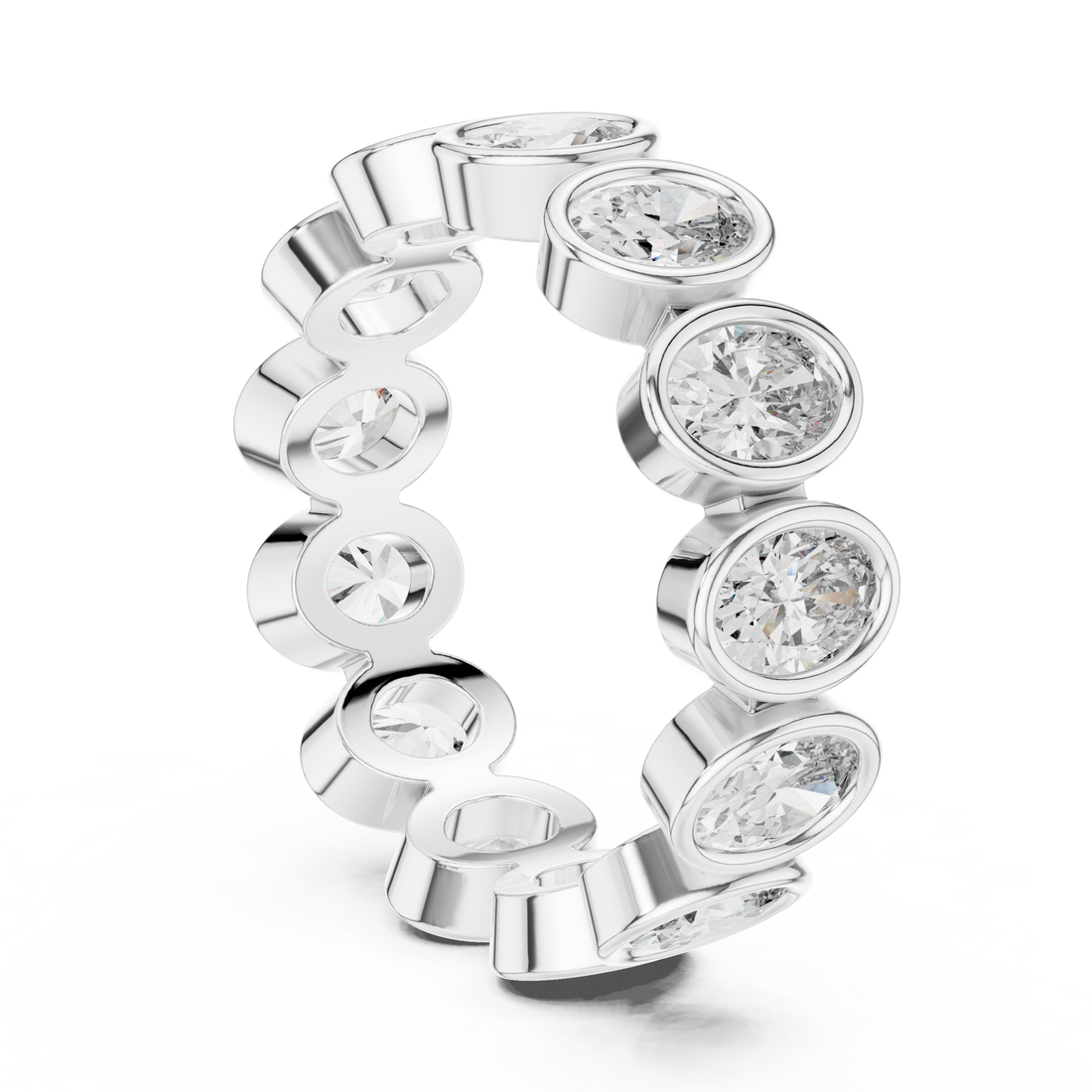 DDLR-221 - Eternity Oval Ring - White Gold