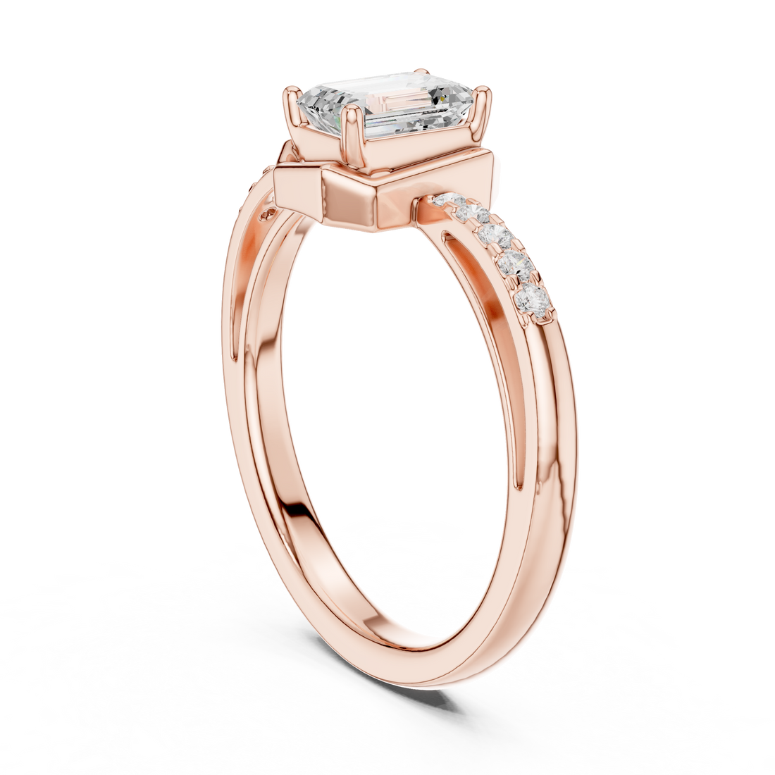 DDLR-520 - Solitaire Emerald Ring - White Gold