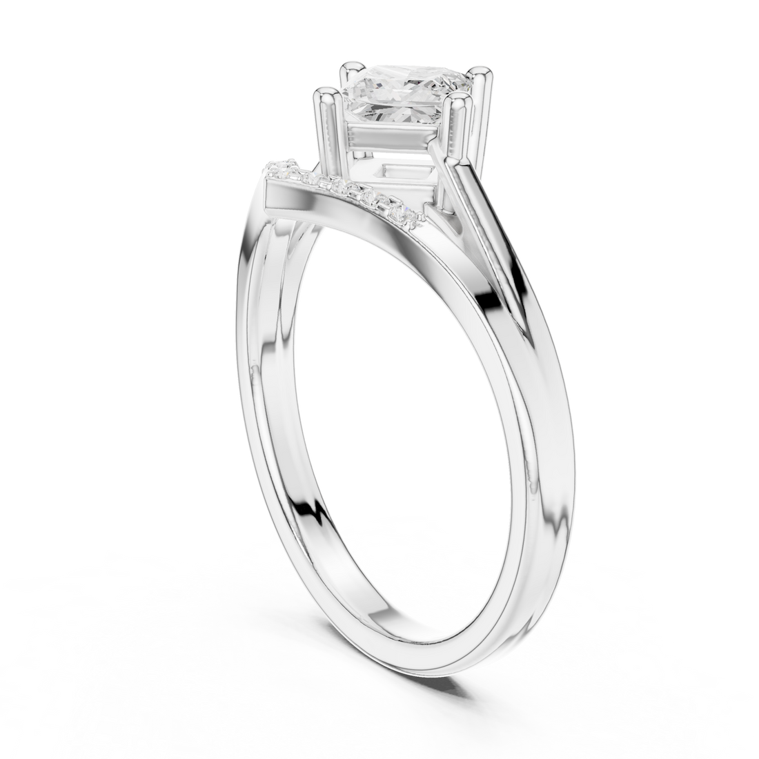 DDLR-477 - Solitaire Princess Ring - White Gold