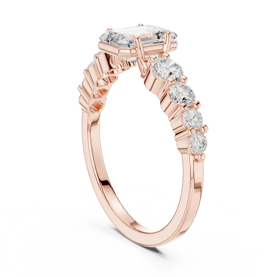 DDLR-1068 - Solitaire Emerald Ring - White Gold