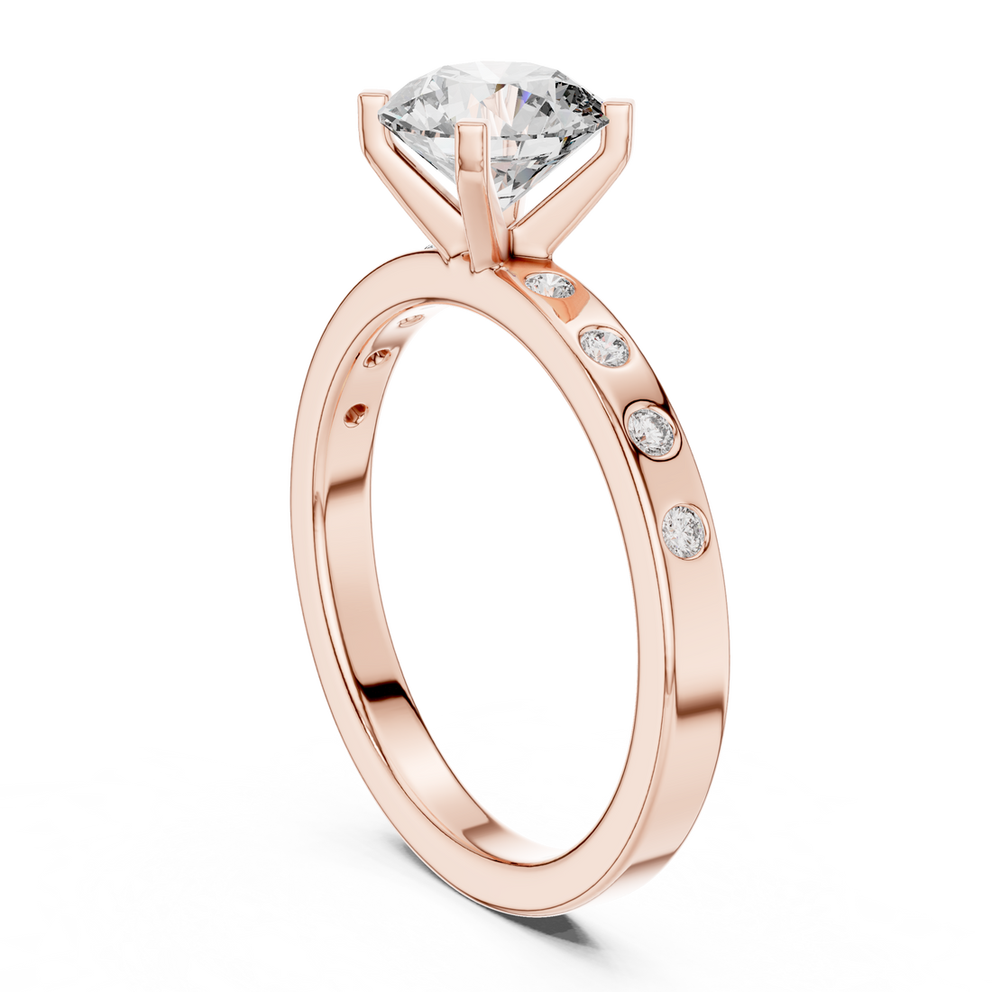 DDLR-189 - Solitaire Round Ring - White Gold