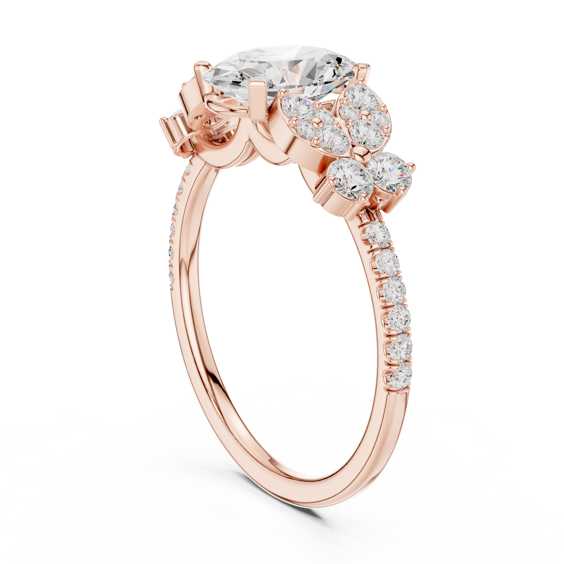 DDLR-1052 - Fashion Oval Ring - White Gold