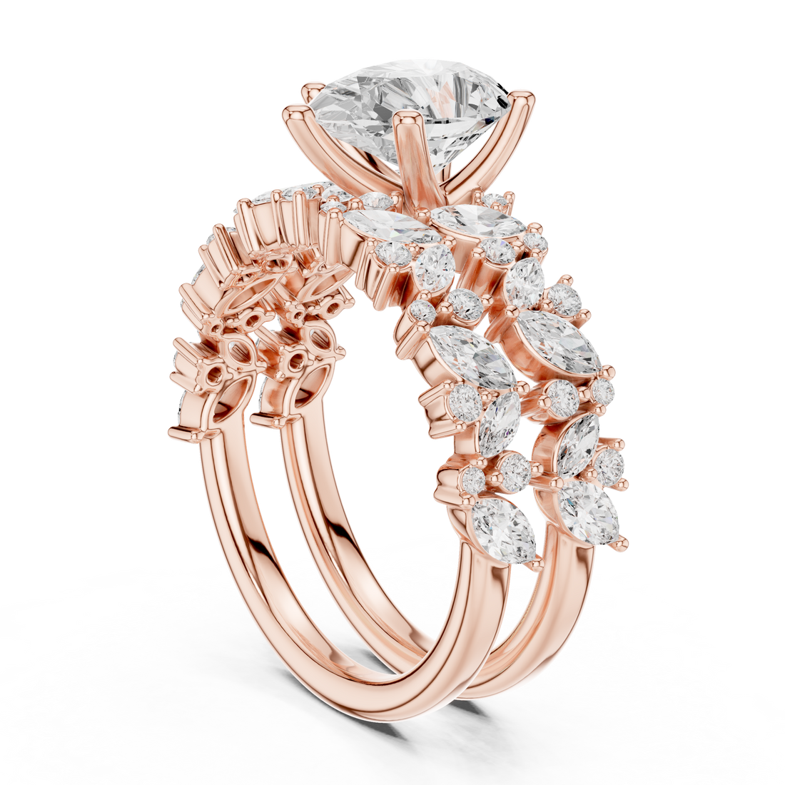 DDLR-944 - Fashion Heart Ring - White Gold