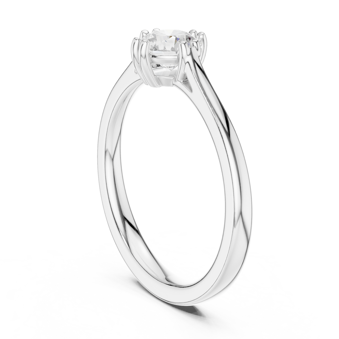 DDLR-542 - Solitaire Round Ring - White Gold