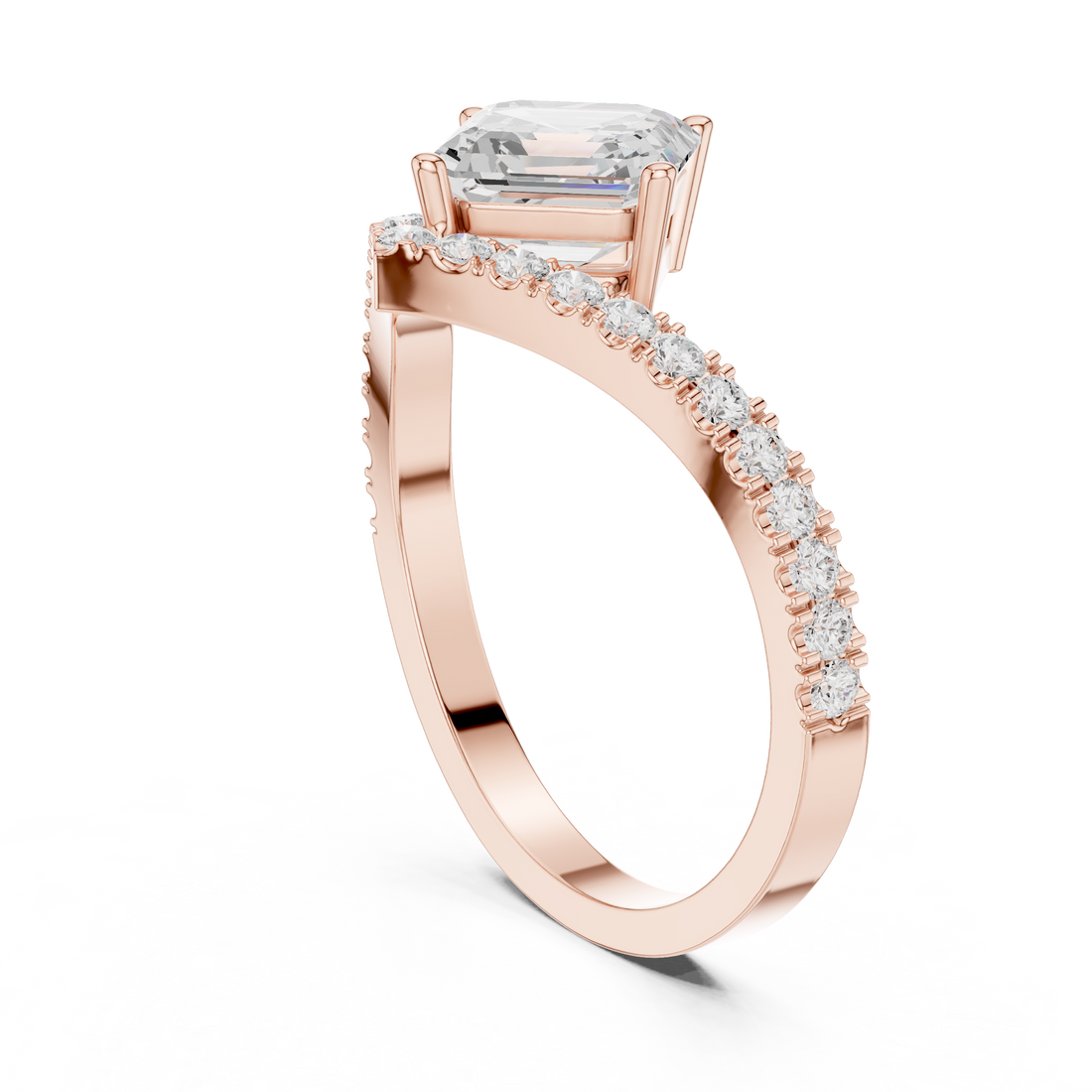 DDLR-1114 - Solitaire Asscher Ring - White Gold