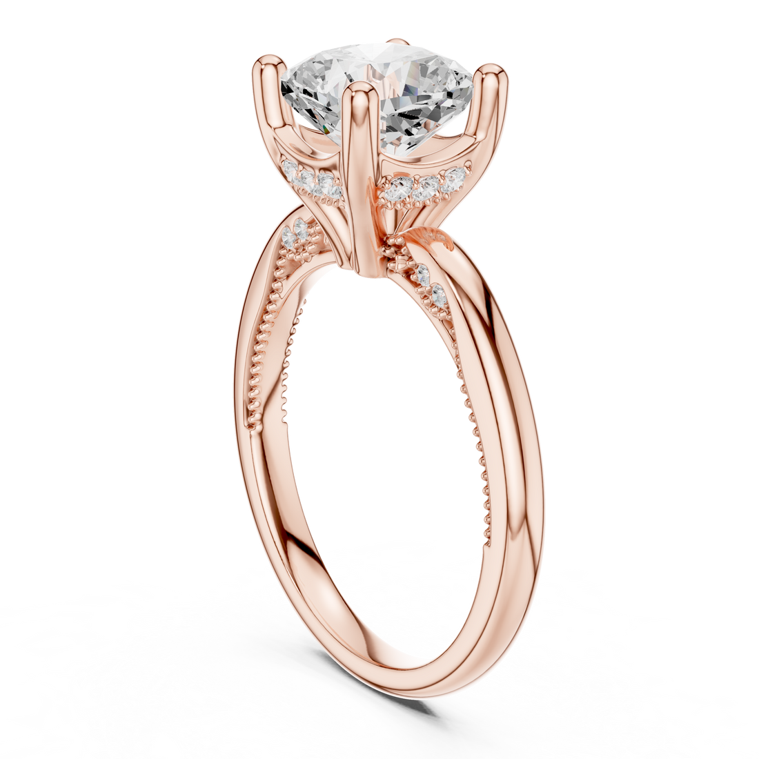 DDLR-175 - CU - Solitaire Cushion Ring - White Gold