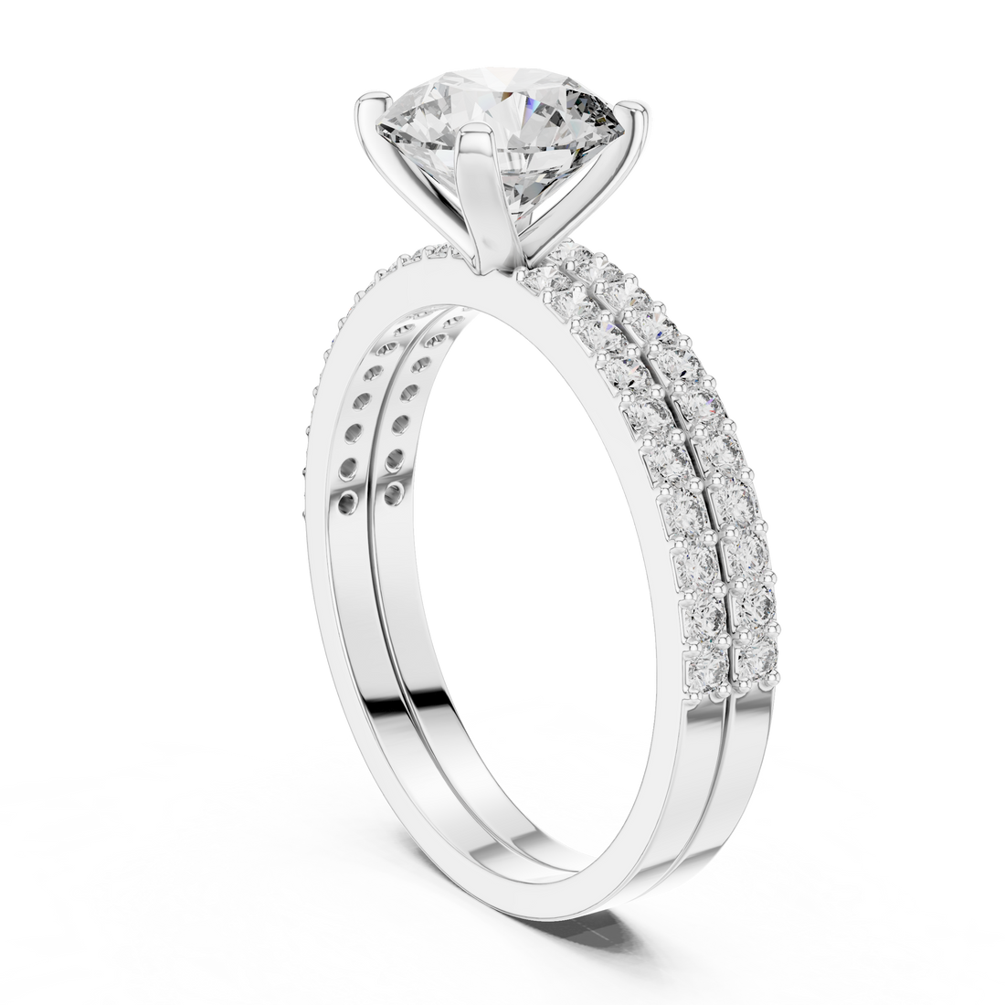 DDLR-008 - Solitaire Round Ring - White Gold