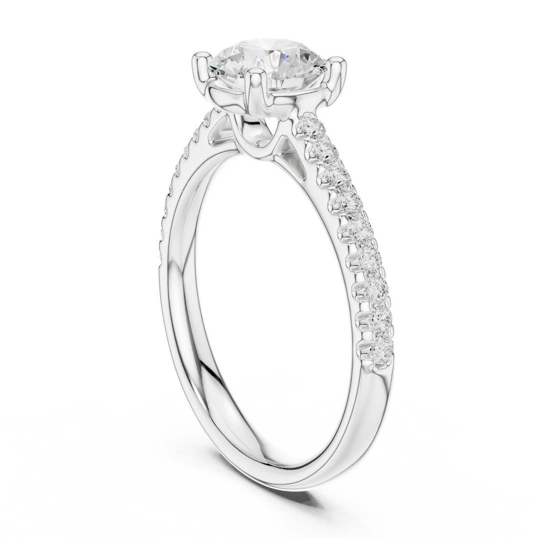 DDLR-631 - Solitaire Round Ring - White Gold