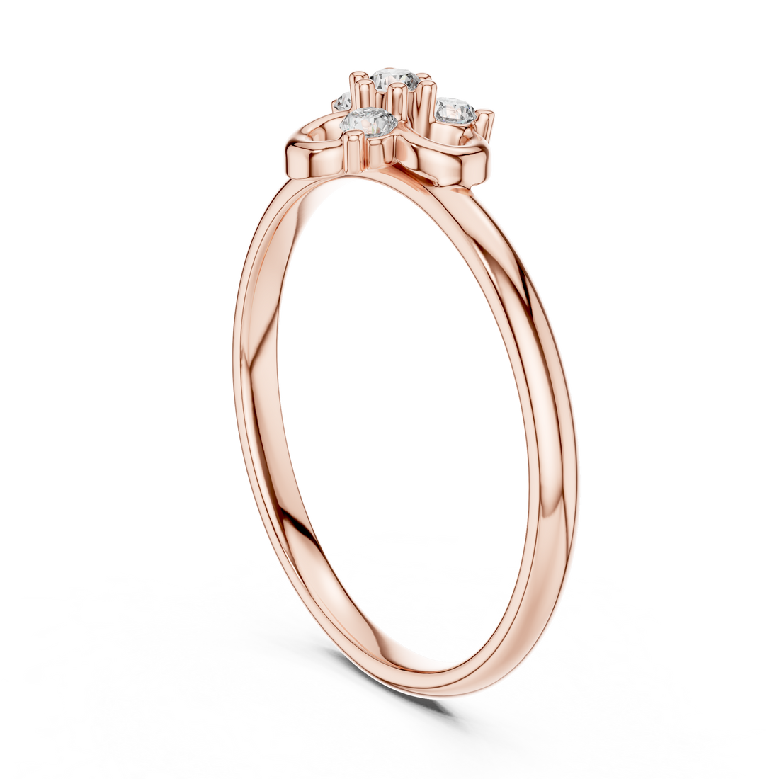 1 (371) - Fashion Round Ring - White Gold