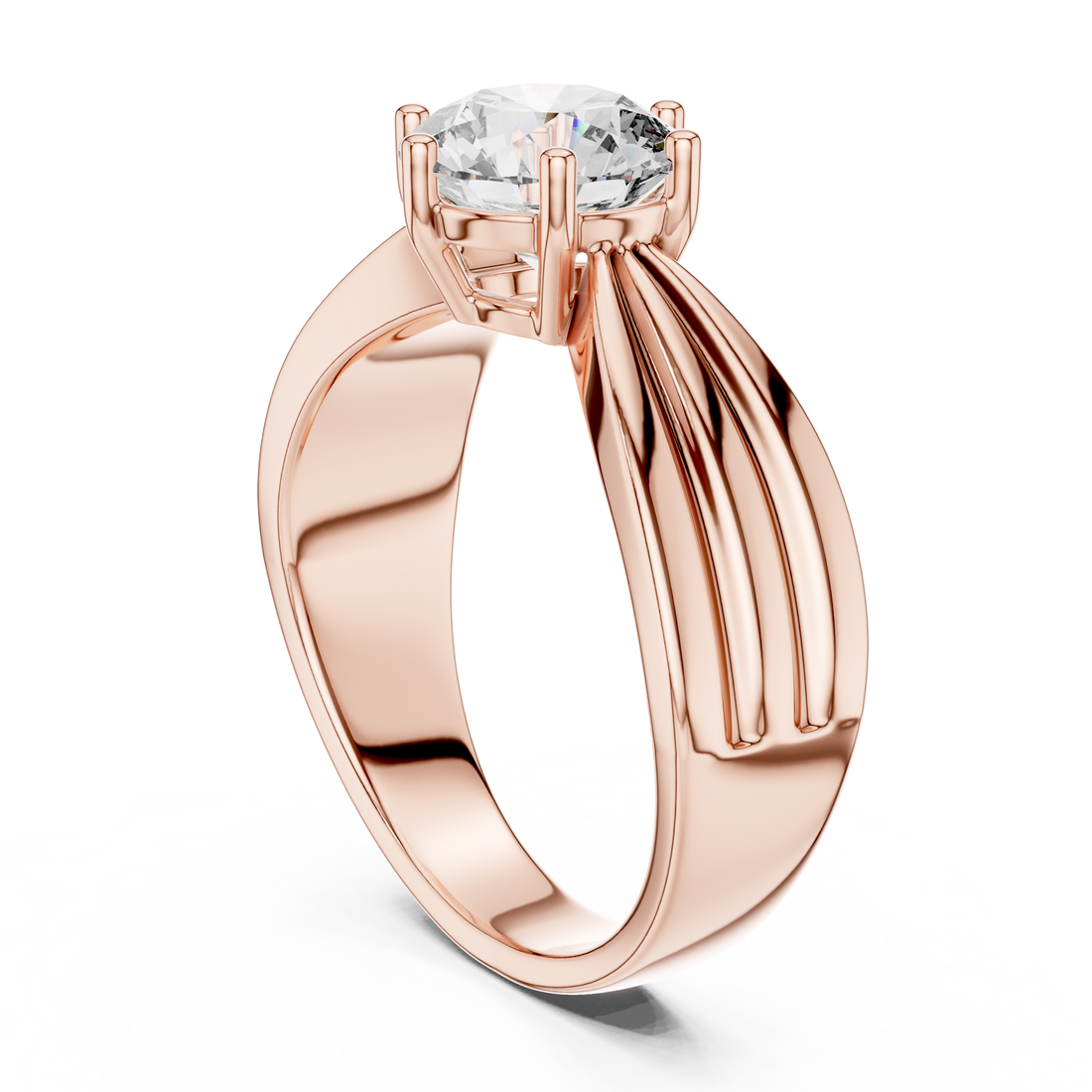 LR-0154 - Solitaire Round Ring - White Gold