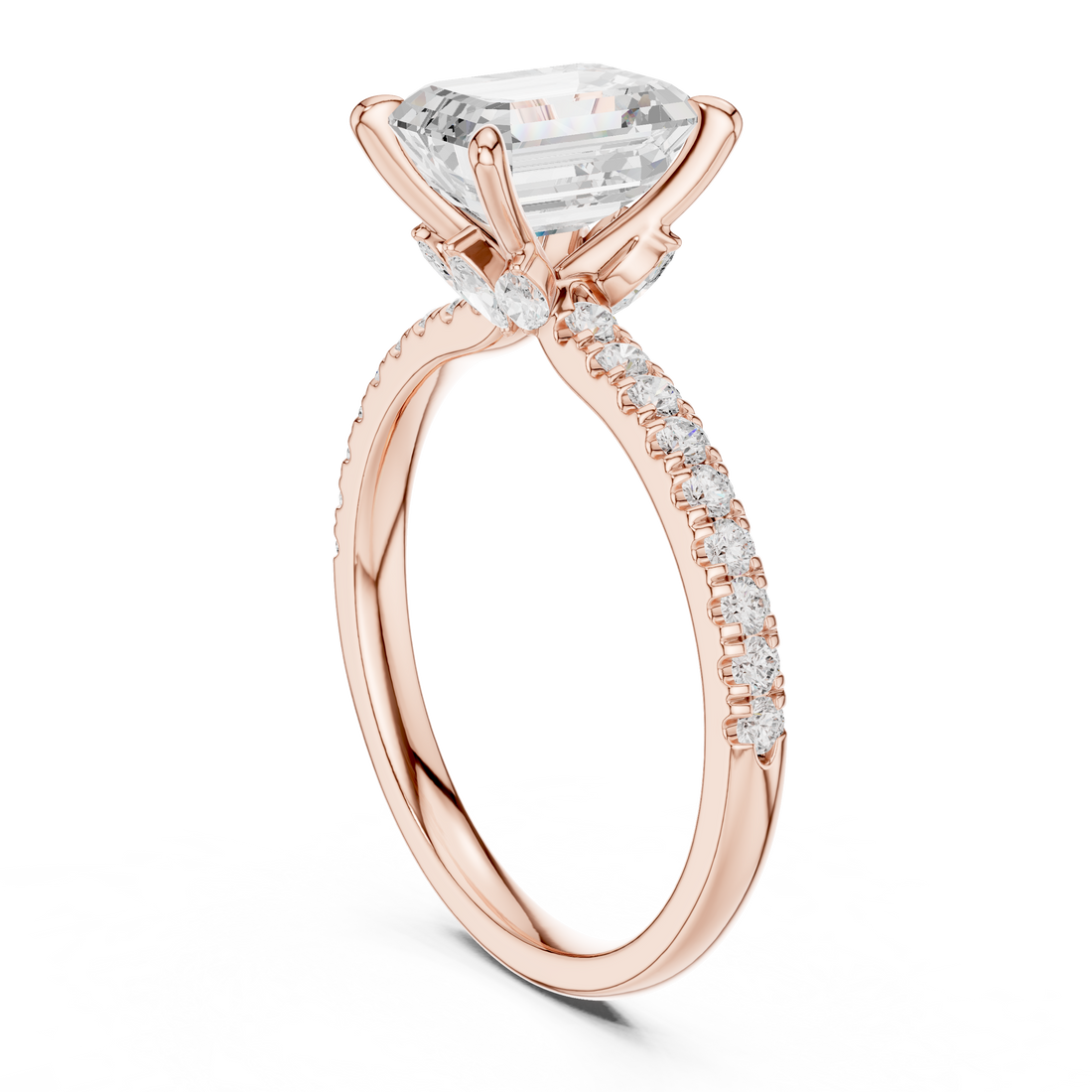 DDLR-1011 - Solitaire Emerald Ring - White Gold