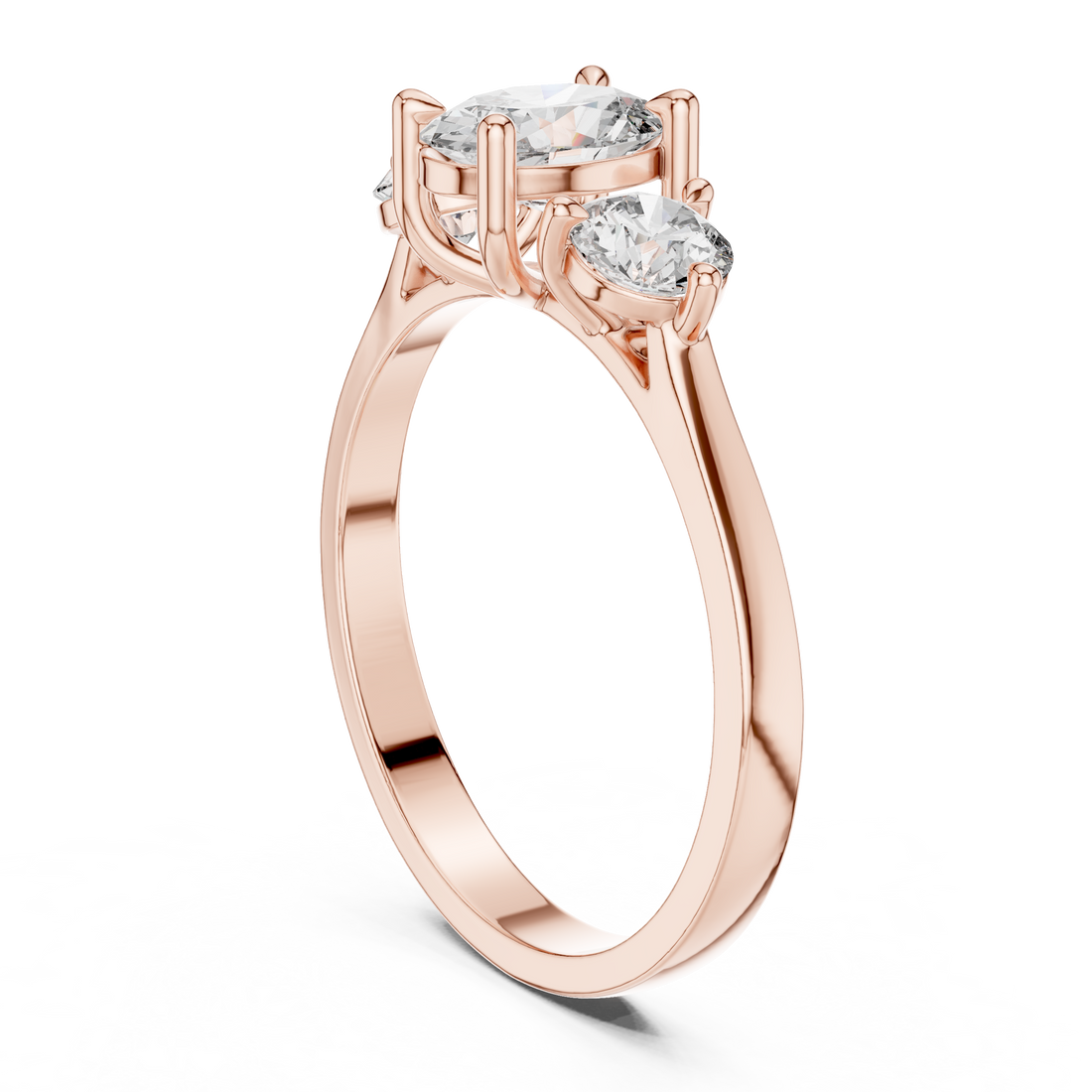 HLR-19 - Three Stone Oval Ring - White Gold
