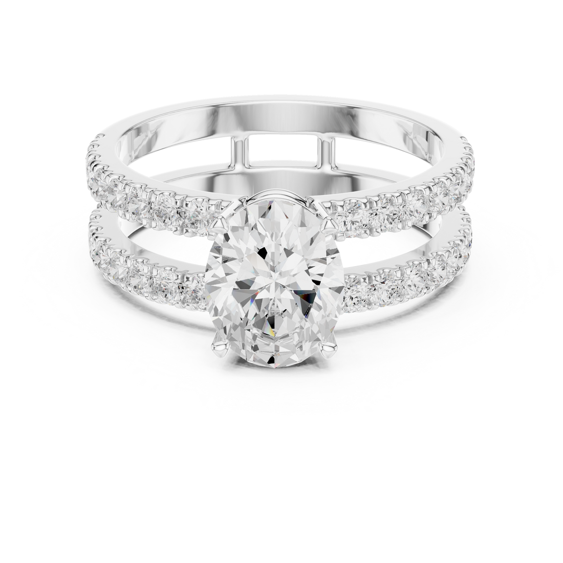 Split Shank Ring - Oval | DDLR-1060 - Rose Gold