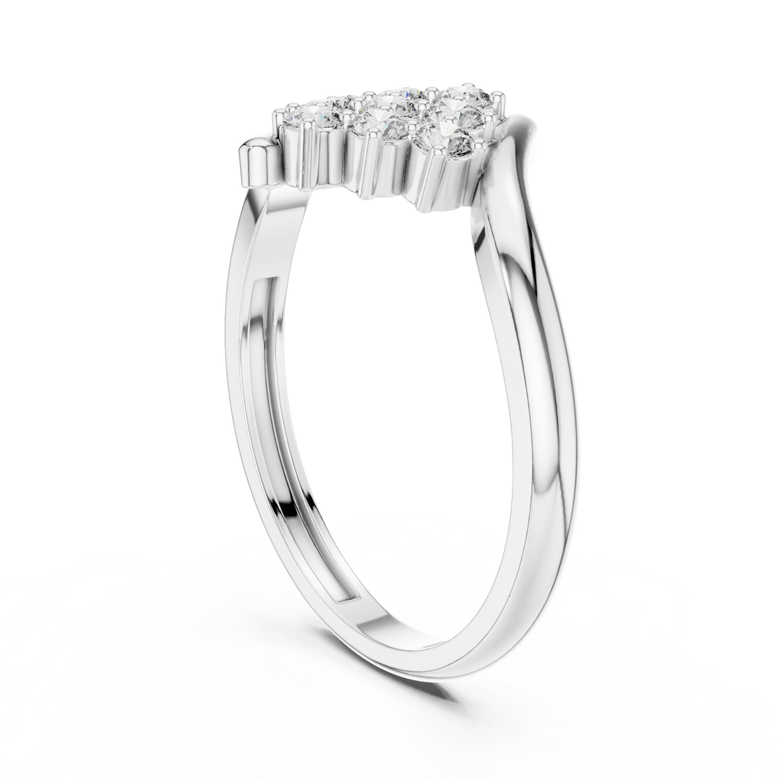 ALR-139 - Fashion Round Ring - White Gold