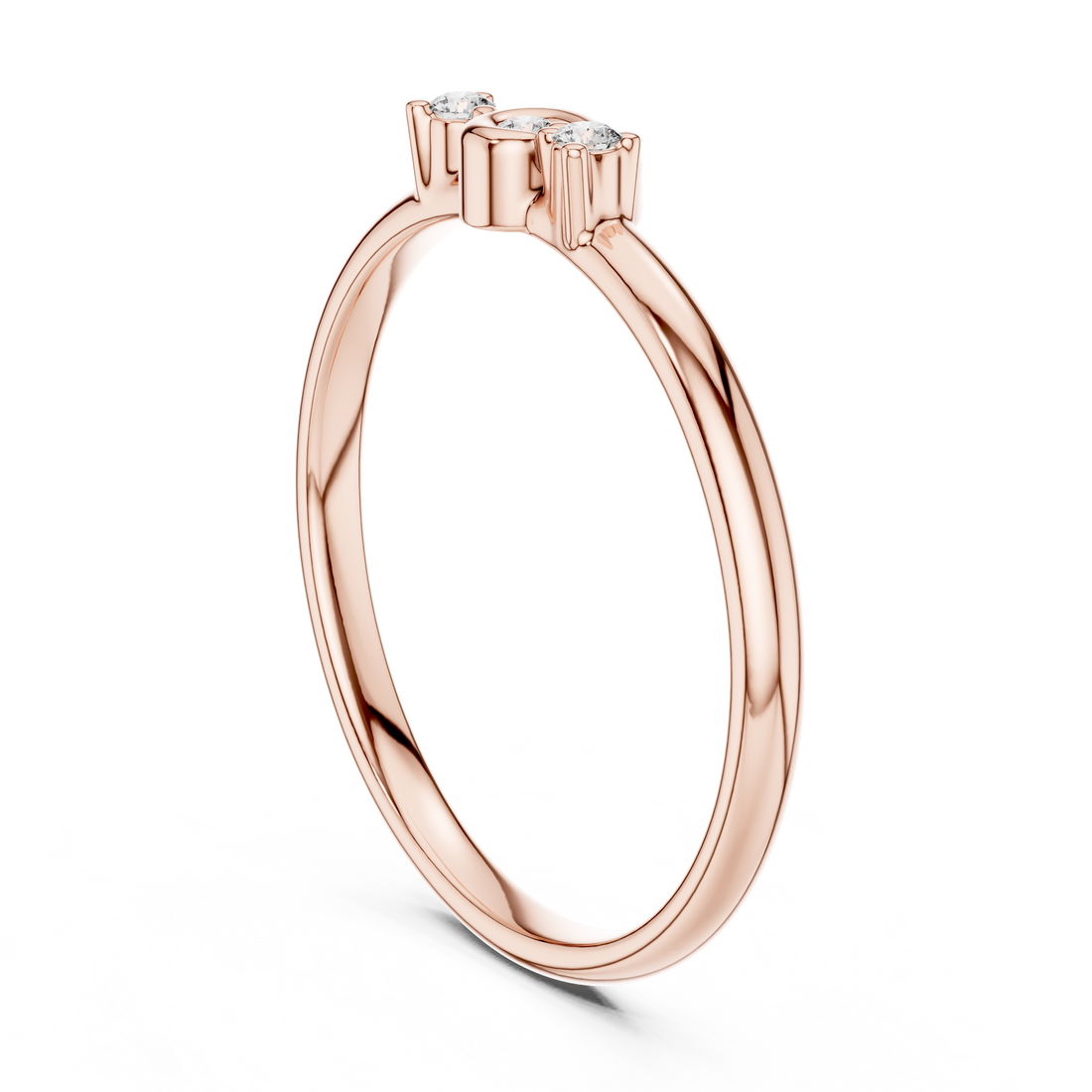 1 (392) - Fashion Round Ring - White Gold