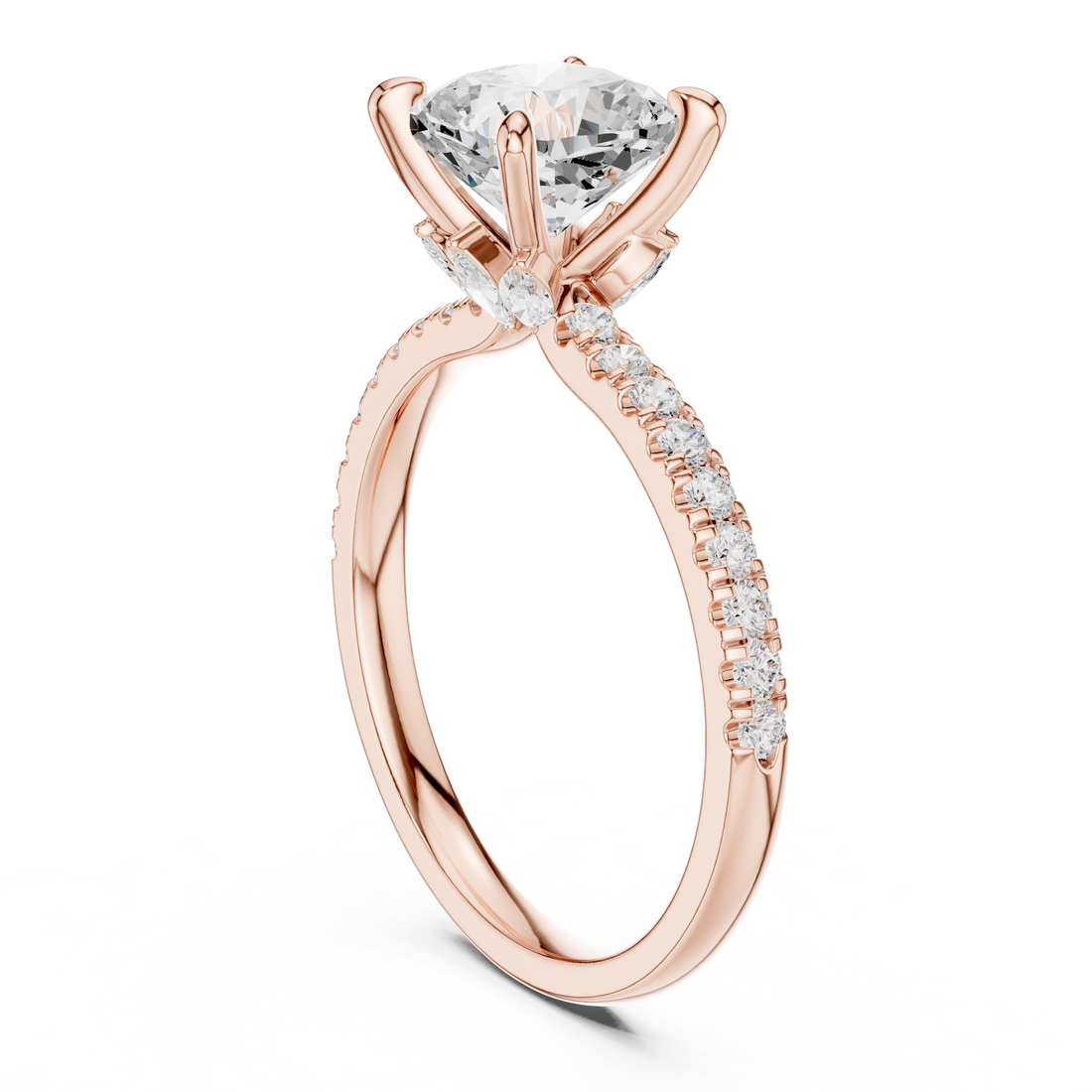 DDLR-1010 - Solitaire Cushion Ring - White Gold