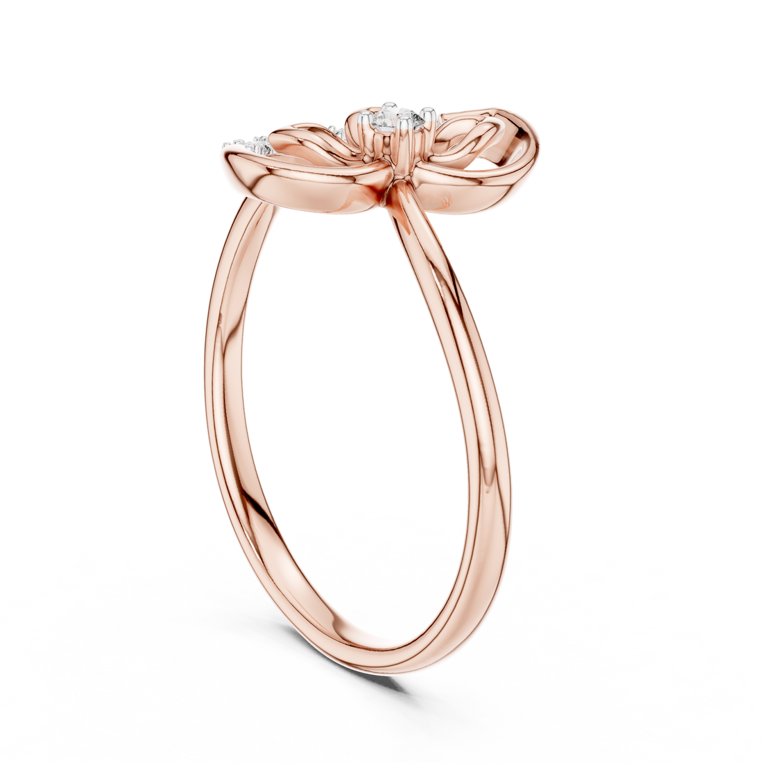 12#10045@L - Fashion Round Ring - White Gold