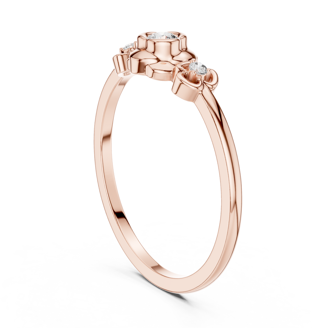 DR-6261 - Fashion Round Ring - White Gold