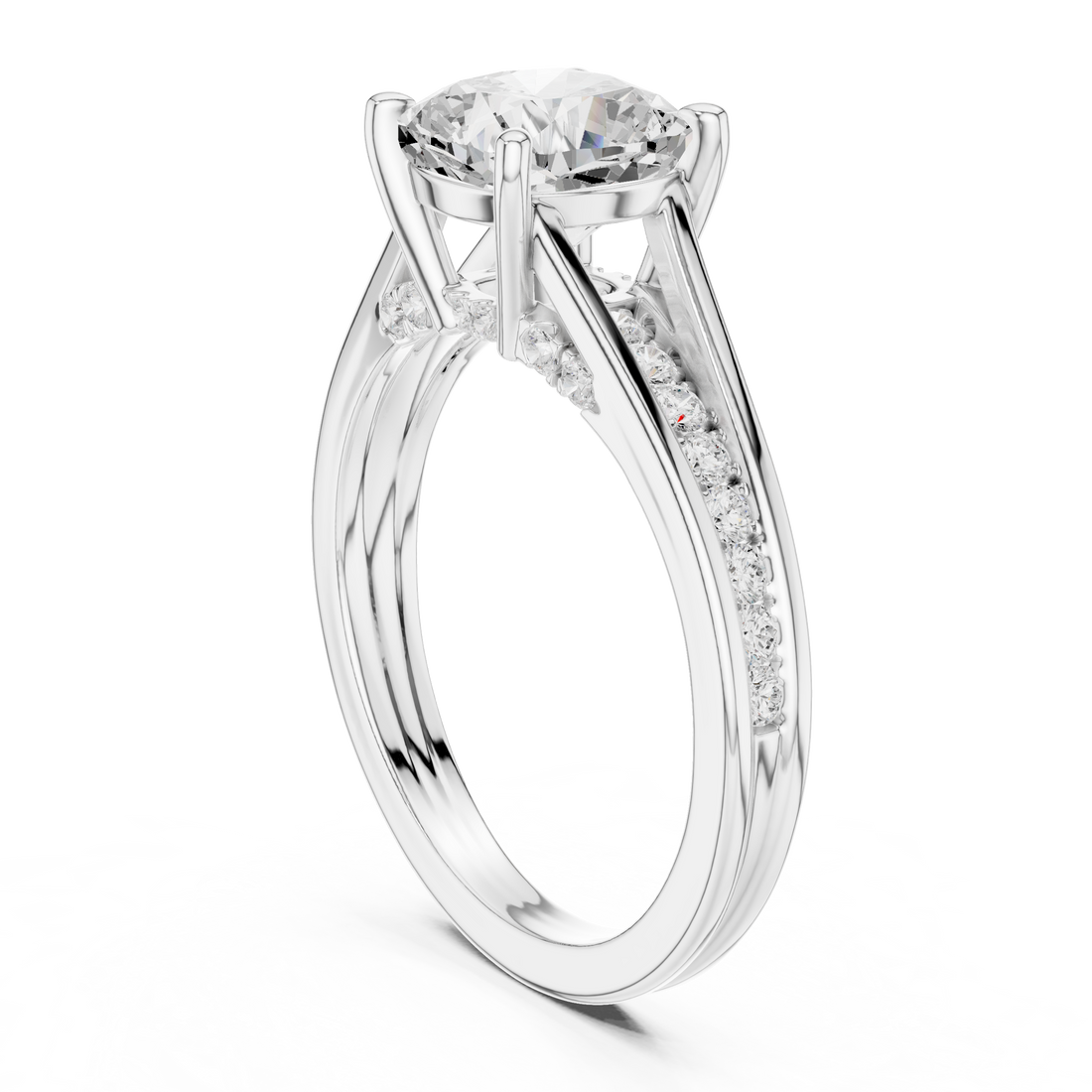 DDLR-993 - Solitaire Cushion Ring - White Gold