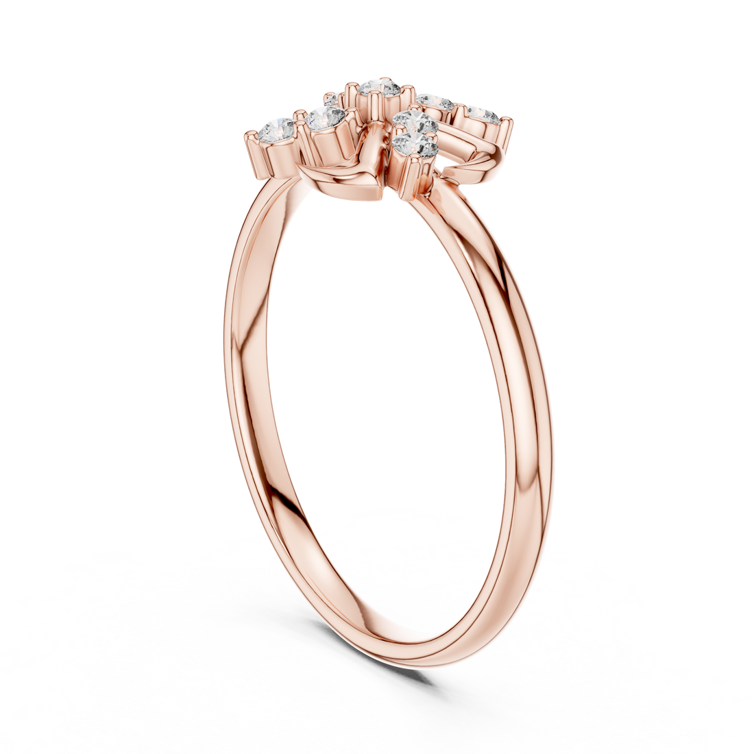 1 (421) - Fashion Round Ring - White Gold