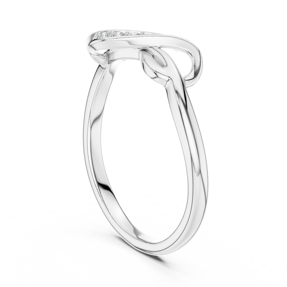 12#10001@L - Fashion None Ring - White Gold