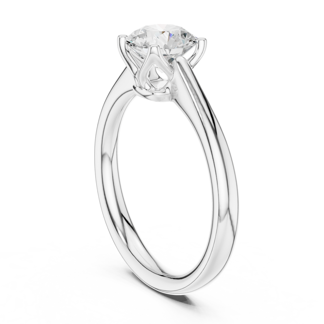 DDLR-563 - Solitaire Round Ring - White Gold