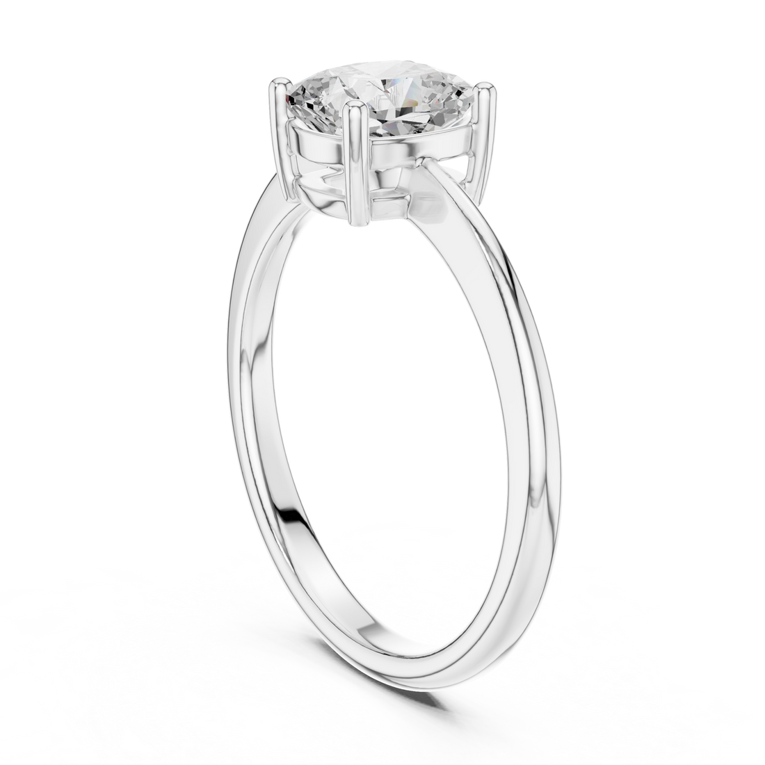 DDLR-501 - Solitaire Cushion Ring - White Gold