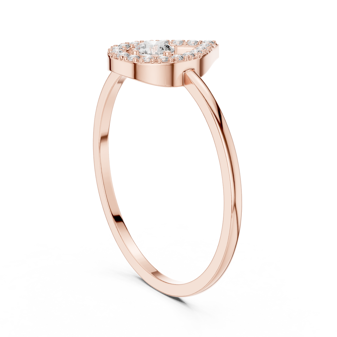 DR-6161 - Fashion Round Ring - White Gold