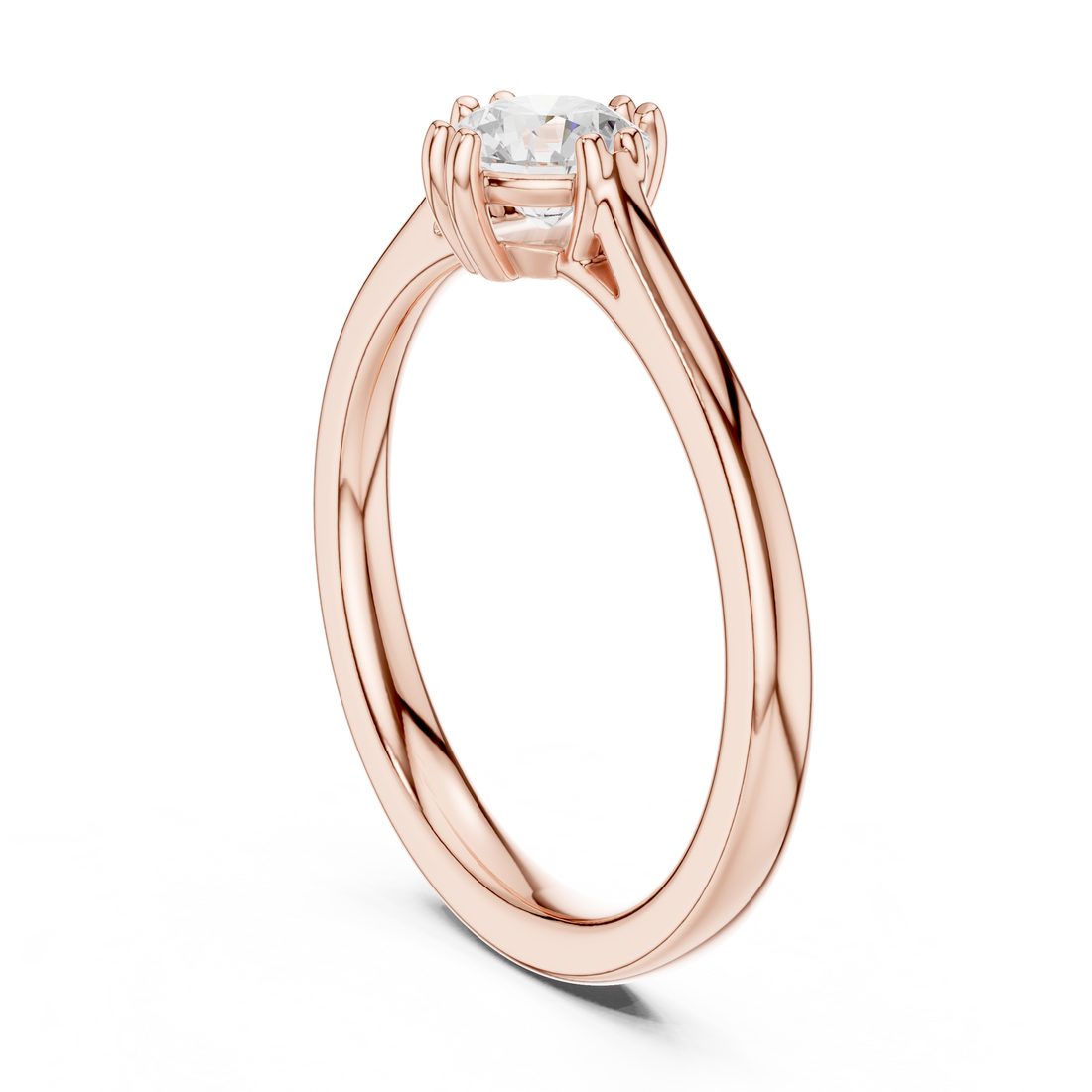DDLR-542 - Solitaire Round Ring - White Gold