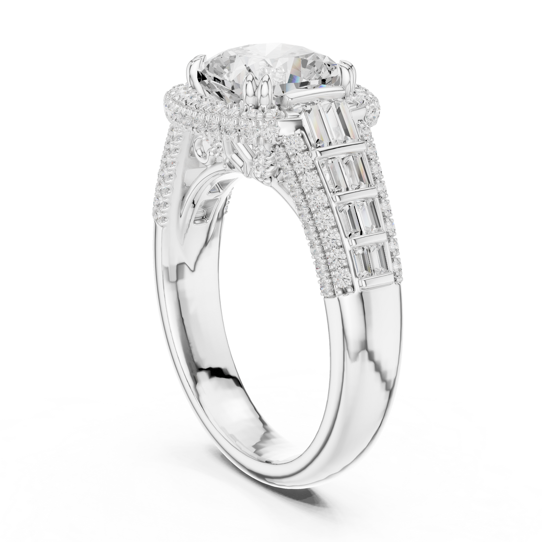 DDLR-262-CU - Halo Cushion Ring - White Gold