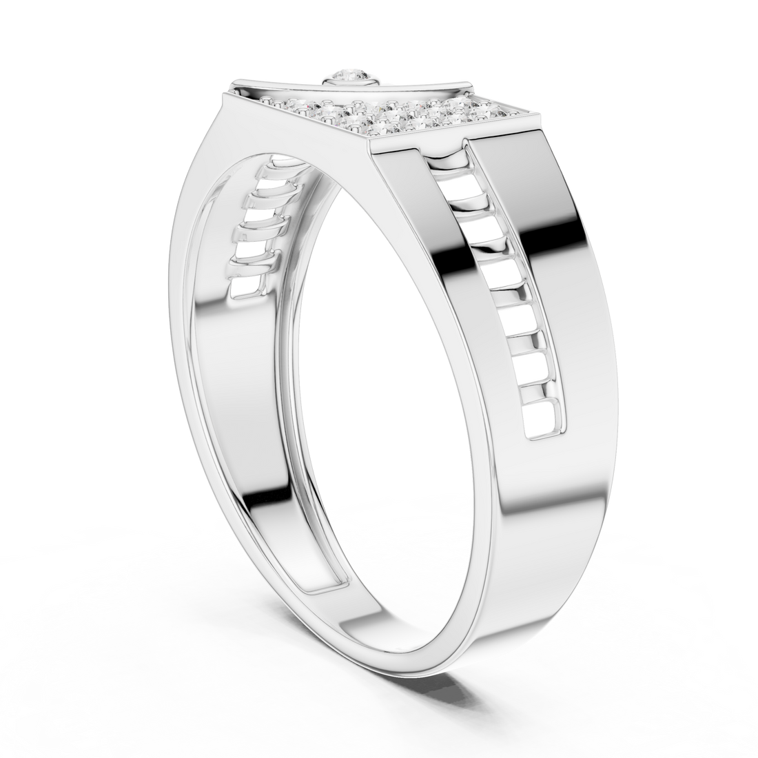 LR-01 (29) - Fashion Round Ring - White Gold
