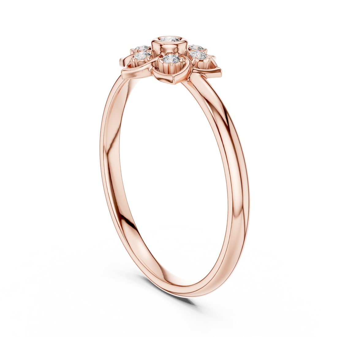 1 (419) - Fashion Round Ring - White Gold