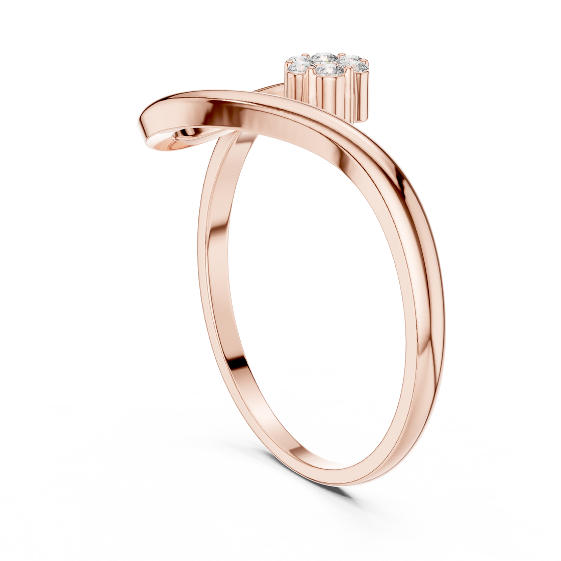 1 (184) - Fashion Round Ring - White Gold