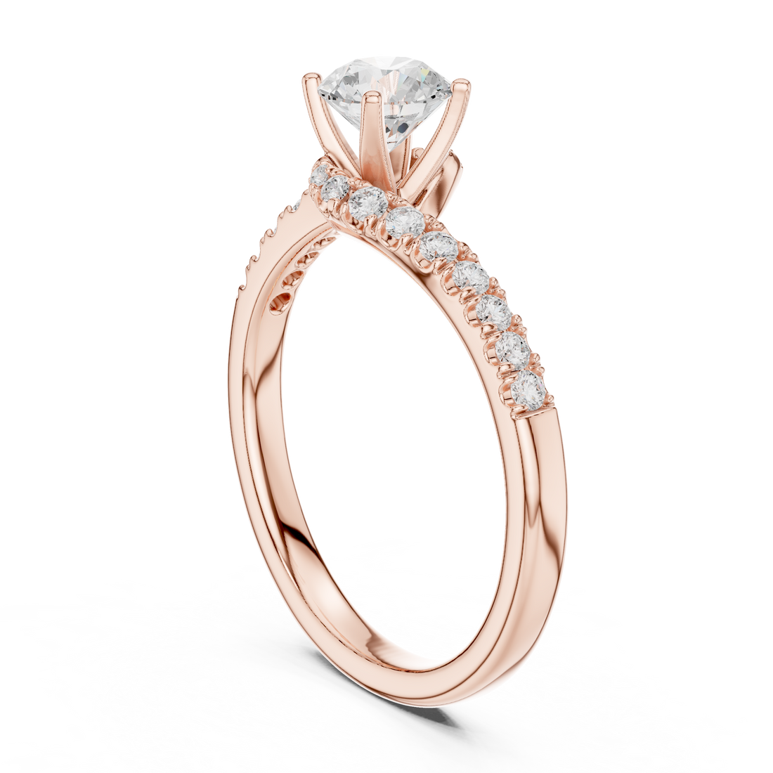 LR-0320 - Solitaire Round Ring - White Gold