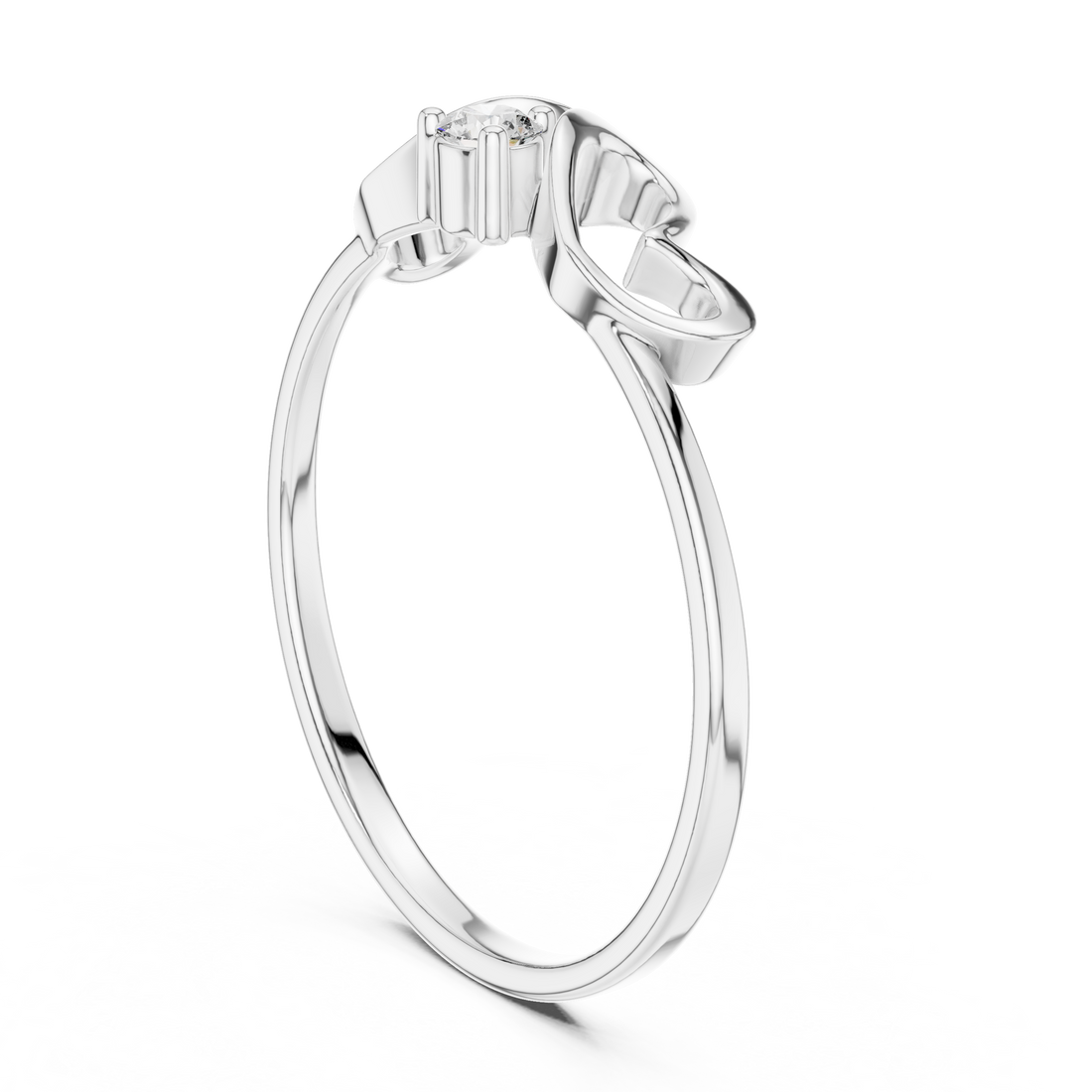 1 (243) - Fashion Round Ring - White Gold