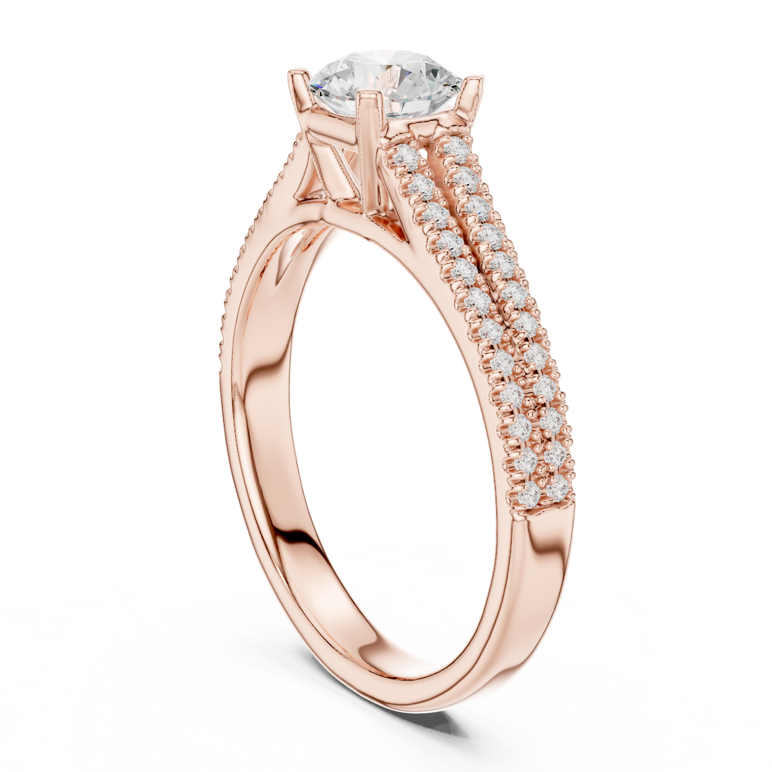 LR-0326 - Solitaire Round Ring - White Gold