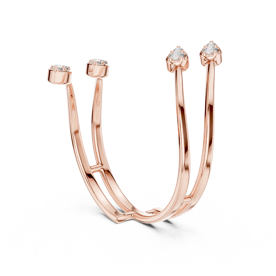 1 (228) - Fashion Round Ring - White Gold