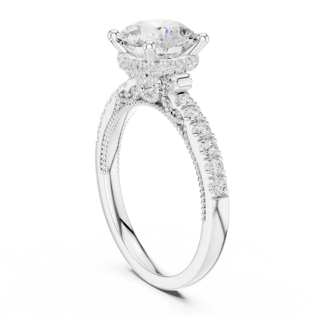 DDLR-263 - Solitaire Cushion Ring - White Gold