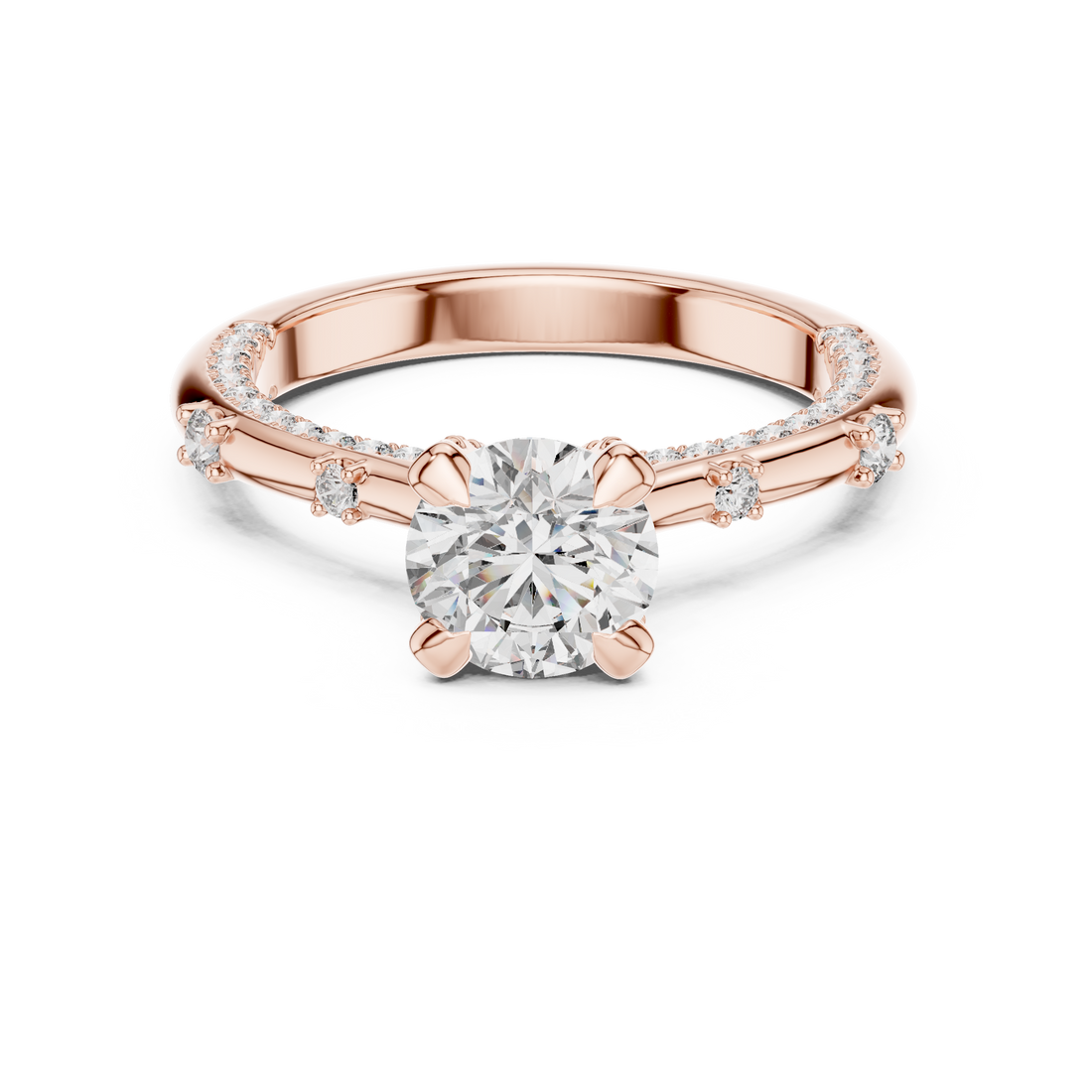 Solitaire Ring - Round | 9#10042L - Rose Gold