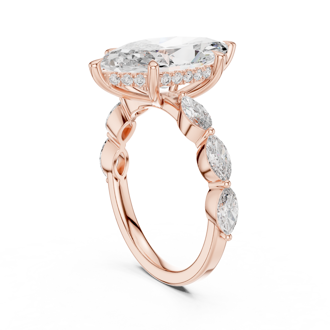 9#10013L_05 - Solitaire Marquise Ring - White Gold