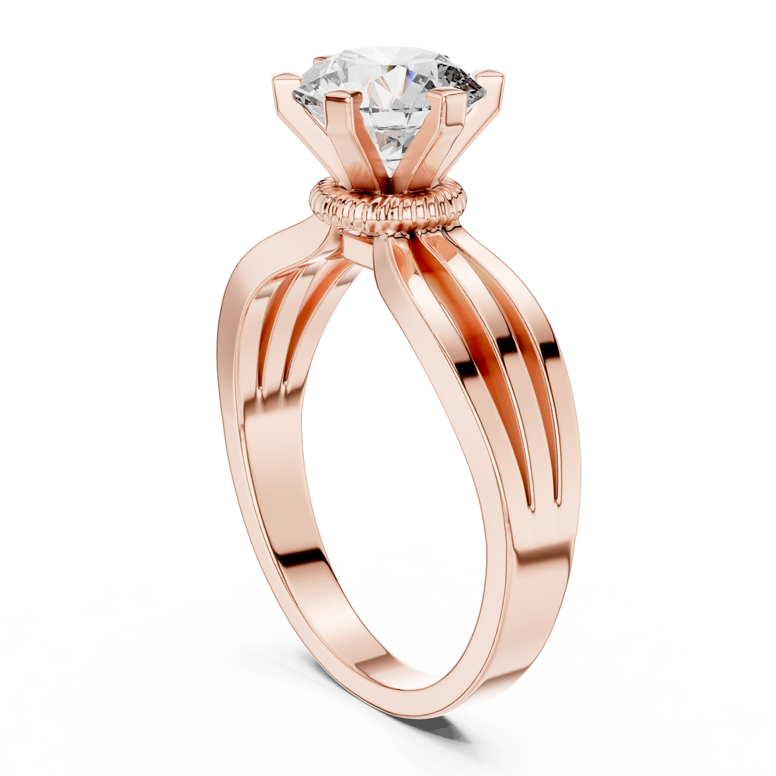 LR-0036 - Solitaire Round Ring - White Gold